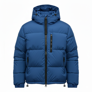 Chaqueta Acolchada con Capucha Verde para Hombre/Unisex, Chaqueta Acolchada con Capucha para Hombre con Bolsillo con Cremallera en el Pecho, Abrigo de Invierno Acolchado y Aislado - Product Image 3