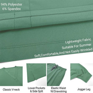 Ensemble d'uniformes médicaux tissés unisexes de haute qualité, haut de blouse à col en V pour infirmières, vente en gros de vêtements médicaux pour ensembles de blouses - Product Image 4