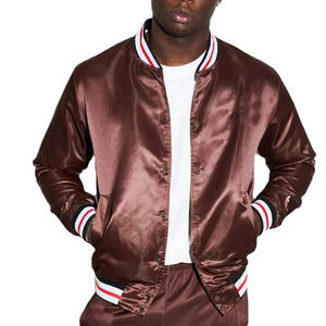 Chaqueta Varsity de satén para hombre hecha a medida, clasificación superior para salidas al aire libre de invierno, presenta su logotipo - Product Image 1