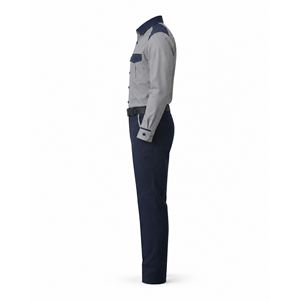 Conjunto de Camisa y Pantalón de Uniforme de Guardia de Seguridad de Manga Larga Gris Marino Personalizado con Cinturón para Personal de Patrulla de Instalaciones, Fabricante Mayorista - Product Image 3