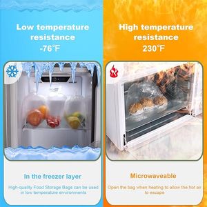 ถุงเก็บอาหารถุงพลาสติกใสสำหรับใส่ผลไม้ผักขนมปังถุงพลาสติกถุงใส่อาหาร - Product Image 4