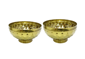 Ensemble de bols en acier inoxydable doré de 2 pièces, idéal pour servir des aliments, des fruits, des noix, des collations pour l'hôtel, la fête, le service de table. - Product Image 2