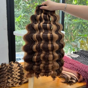 ผมต่อแบบลอนคลื่นหลวมผมสีน้ำตาลอมเทาเวียดนามสำหรับทำวิกผมจริง - Product Image 2