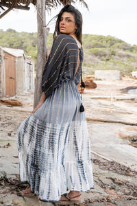 Collection Arrivée Hippy Vibes de 2024, robe longue élégante de créateur, tie-dye, rayonne lurex, maxi batik - Product Image 2