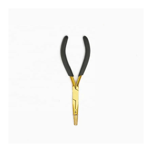 Alicates Profesionales de Alta Calidad para Extensiones de Cabello con Punta de Aguja Chapada en Oro, Material Compuesto, Empuñadura de Goma, Herramienta para Remover Cuentas - Product Image 4