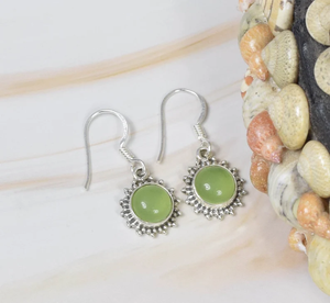 Modern Fashion Dangle <b>Earrings</b> Handmade 925 Sterling Silver with Green Prehnite Luxury <b>Hook</b> Flower Jewelry-Wholesale - Product Image 1