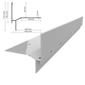 Renoplast ®   Perfil de aluminio para aleros W60, construcción de terrazas y balcones, suelos ventilados, sistemas de drenaje - Product Image 6