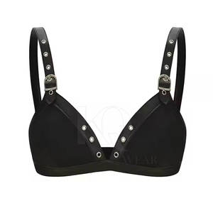 Soutien-gorge en cuir tendance pour femme, grande taille, léger, respirant, extensible, avec logo frontal, pour la nuit, maintien élevé, écologique, séchage rapide - Product Image 1