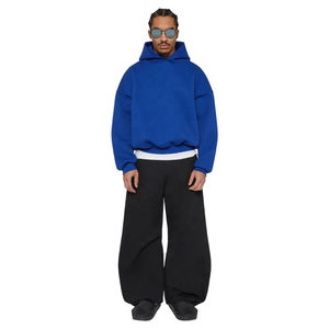 Streetwear personnalisé 100% coton à capuche haute qualité poids lourd 450 500 600 Gsm surdimensionné recadrée pull boxy fit à capuche hommes - Product Image 2