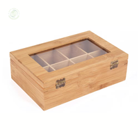 Boîte à thé en bambou à 8 compartiments, boîte de rangement artisanale, écologique, naturelle, décoration intérieure et extérieure, vente en gros du Vietnam
