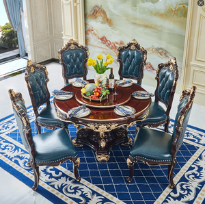 T66 # corona tavola rotonda classico europeo in legno massello ristorante mobili da tavola per uso domestico - Product Image 2