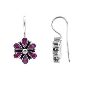 Pendientes delicados de rubí de Plata de Ley 925 con Ópalo, joyería de boda minimalista de moda para regalo de aniversario - Product Image 2