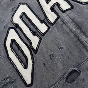 Sweat à capuche personnalisé poids lourd délavé à l'acide pour hommes 100% coton double fermeture éclair technique perlée pour l'hiver - Product Image 3