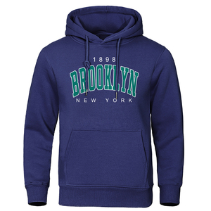 Brooklyn New York Printed Oversize Men's Hoodie Solid Pattern <b>Crewneck</b> Clothing Fashion Sweatshirt for Male - Product Image 6