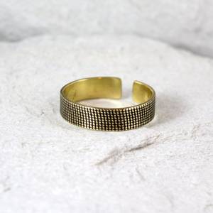 1985 Brass Arkansas quarter <b>Ring</b> Jewelry Round Oxidized 12mm Brass Hexagon Stone <b>Finger</b> <b>ring</b> for women Hammered textured <b>ring</b> - Product Image 2
