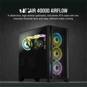 <span class=keywords><strong>4000D</strong></span> AIRFLOW Vidrio templado Mid-Tower ATX <span class=keywords><strong>Case</strong></span> Estuche para juegos negro/blanco - Product Image 2