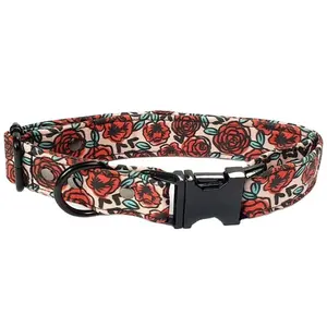 Collar de perro más nuevo orgánico 100% reciclado desarrollo sostenible ecológico algodón cáñamo collares para mascotas con hebilla de plástico