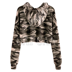 100% Cotton Comfortable Cropped Women's Hoodies with Private Label Heavy Weight Long Sleeves and Hooded <b>Collar</b> for Winter - Product Image 2