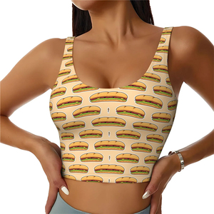 Soutien-gorge de sport pour femmes par sublimation Top court d'entraînement avec dos en U Couleurs unies Polyester Made Fitness Soutien-gorge de sport pour femmes - Product Image 1