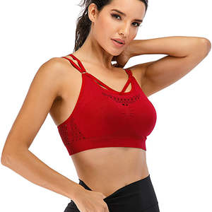 เสื้อชั้นในกีฬาไร้ตะเข็บคุณภาพสูงสำหรับผู้หญิง ป้องกันแบคทีเรีย คอวีลึก รองรับปานกลาง ระบายอากาศได้ดี แผ่นรองถอดได้ ปรับได้ - Product Image 6