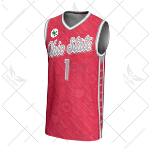 Ohio State Buckeyes Camiseta de baloncesto de impresión al por mayor ligera unisex de alta calidad-escarlata - Product Image 2