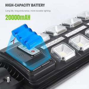 300W SMD 2835 LED Luces de calle solares para exteriores 456PCS Lámpara de ABS de alto brillo Cuerpo Dusk to Dawn Sensor de movimiento Control remoto para - Product Image 6