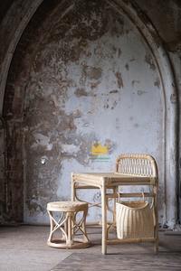 Bureau en rotin moderne de luxe avec tabouret, fabriqué à la main au Vietnam, pour chambre à coucher, matériaux naturels, prix raisonnable - Product Image 3