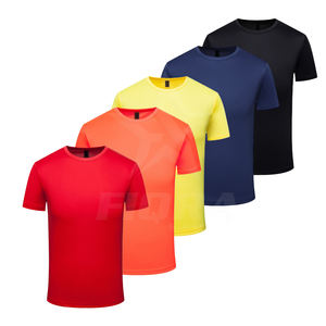 Mezcla de poliéster/algodón, camiseta en blanco para hombre, lisa, informal, de gran tamaño, de talla grande, ecológica, transpirable, de secado rápido, con logotipo personalizado en la parte delantera - Product Image 1