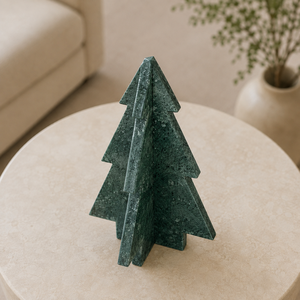 Escultura de Árbol de Navidad de Mármol Verde al por Mayor, Decoración Festiva de Mesa de Piedra Natural Entrelazada - Product Image 1