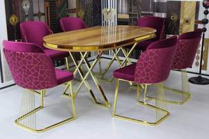 ห้องรับประทานอาหารสุดชิคทันสมัยสุดหรูชุดเฟอร์นิเจอร์ไม้ร่วมสมัยหรูหราสำหรับบ้านและโรงแรมสำหรับวิลล่าและพื้นที่รับประทานอาหาร - Product Image 3