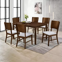 VENTE FLASH - Ensemble de table à manger en bois moderne avec 6 chaises, meubles de salle à manger, table à manger d'intérieur, prix bas