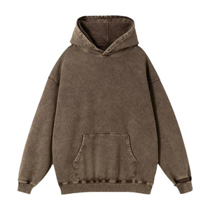 Sweat à capuche polaire pour homme, style vintage délavé à l'acide, en coton/polyester, avec logo personnalisé, coupe classique, couleur unie, Y2K, pour l'hiver - Product Image 4