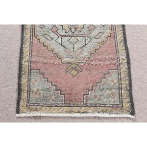 Turkish Small Rug 1.6x2.9 ft, Vintage <b>Red</b> Floral <b>Wool</b> Rug - Product Image 5
