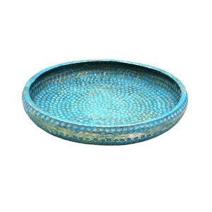 Bol de service rond en métal bleu ciel Design standard pour dessus de Table de cuisine Bols décoratifs écologiques faits à la main en vrac pour les mariages - Product Image 1