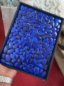 คุณภาพสูงธรรมชาติ Lapis Lazuli cabochons หลวมอัญมณีสีฟ้าในรูปไข่ตัดแร่ลูกปัดสีฟ้าตัดวงรีสำหรับทำเครื่องประดับ
