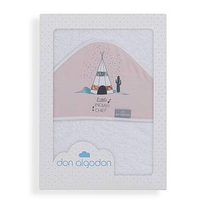 ผ้าเช็ดตัวดากอต้า 100x100 ซม. 400 GSM ผ้าคอตตอนเทอร์รี่ สีขาว/ชมพู ลายการ์ตูนพิมพ์ สำหรับเด็ก ใช้ในห้องน้ำ - Product Image 1