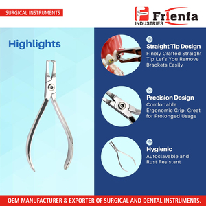 Outil de retrait des bagues orthodontiques, pince de retrait des attaches, acier inoxydable de qualité médicale, autoclavable, outil de retrait facile des bagues - Product Image 4