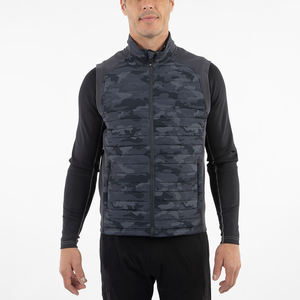 Gilet hybride réversible Softshell pour homme Gilet coupe-vent en polyester pour le travail en plein air, style formel d'hiver avec rembourrage en coton - Product Image 1