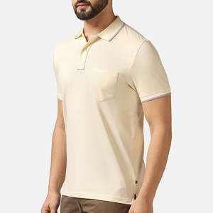 Precio bajo Traje de moda Factory Outlet Hombres Polo Camiseta Street Wear Moda Color único Hombres Polo Camiseta - Product Image 3