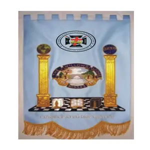 Casing Masonik Regalia casing Mason lengkungan mewah freemason Blue Lodge Grand Rank Regalia bendera pondok dinding & bendera gantung pennant