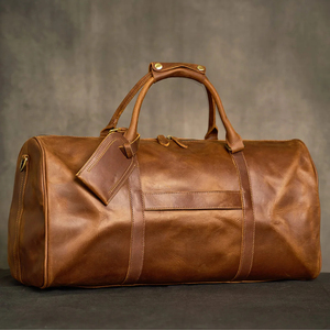 leather duffel <b>bag</b> weekender <b>men</b> personalized duffle shoe compartment full grain leather weekend <b>overnight</b> oversized travel <b>bag</b> - Product Image 1