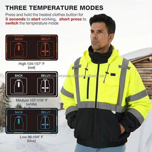 Veste chauffante rechargeable pour l'hiver, veste chauffante thermique USB pour l'hiver, vêtements chauffants à haute visibilité pour la sécurité - Product Image 3