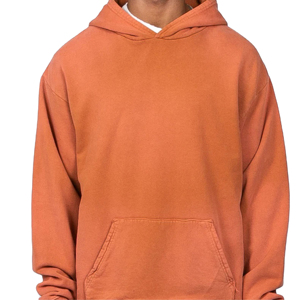 Sweat-shirts à capuche pour hommes en coton 100% avec logo personnalisé brodé 2025, taille plus, hiver, uni, poche, coupe régulière, respirant, unisexe - Product Image 4