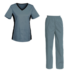 Uniforme de Enfermería para Mujer de la Mejor Calidad, KATBROS INDUSTRY, Conjunto de Blusa y Pantalón con Logotipo Personalizado, Estampado Floral, Spandex, Lona Elástica - Product Image 4