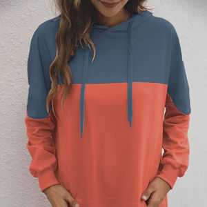 Vêtements d'hiver Fabricant de vêtements thermiques longs de style baggy Taille personnalisée Pull à cordon Col Manches longues Hoodies pour femmes - Product Image 3