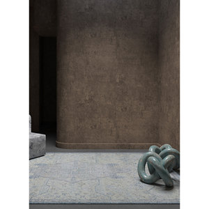 Alfombra de Lana Anudada a Mano Erbe Classic Blue GS-1055 con Patrón de Diamantes y Medallones para el Hogar, Pasillo, Rectángulo tipo Rompecabezas para Habitación de Adolescentes - Product Image 5