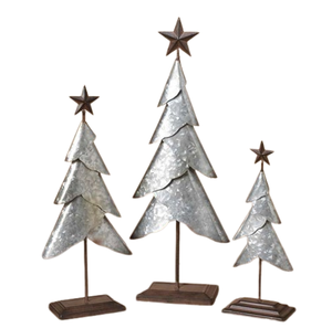 Ensemble de trois ornements en métal doré sur mesure, arbre moderne pour la maison et le bureau, décoration d'arbre de Noël pour les fêtes - Product Image 2