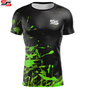 Camiseta de Compresión Personalizada de Manga Corta para Surf, MMA, Jiu Jitsu, Diseña Tu Propio Logotipo, Ropa de Artes Marciales Sublimada - Product Image 4