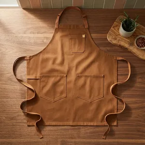 MORGANS INDUSTRIES Canvas Sleeveless <b>Bib</b> <b>Apron</b>-Water Resistant Durable Fashionable Design for Cleaning Supplies Daily Use - Product Image 1
