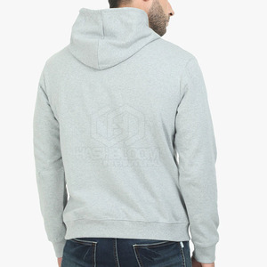 Meilleure vente hommes 100% Polyester pull à capuche haute qualité saison d'hiver fermeture éclair conception couleur unie impression Logo teint uni - Product Image 3